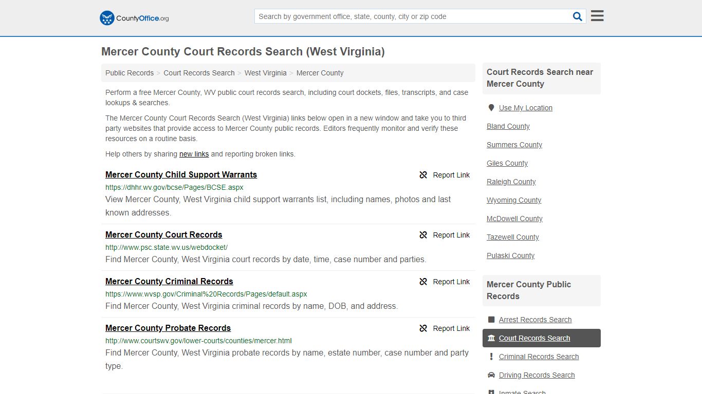 Court Records Search - Mercer County, WV (Adoptions ...