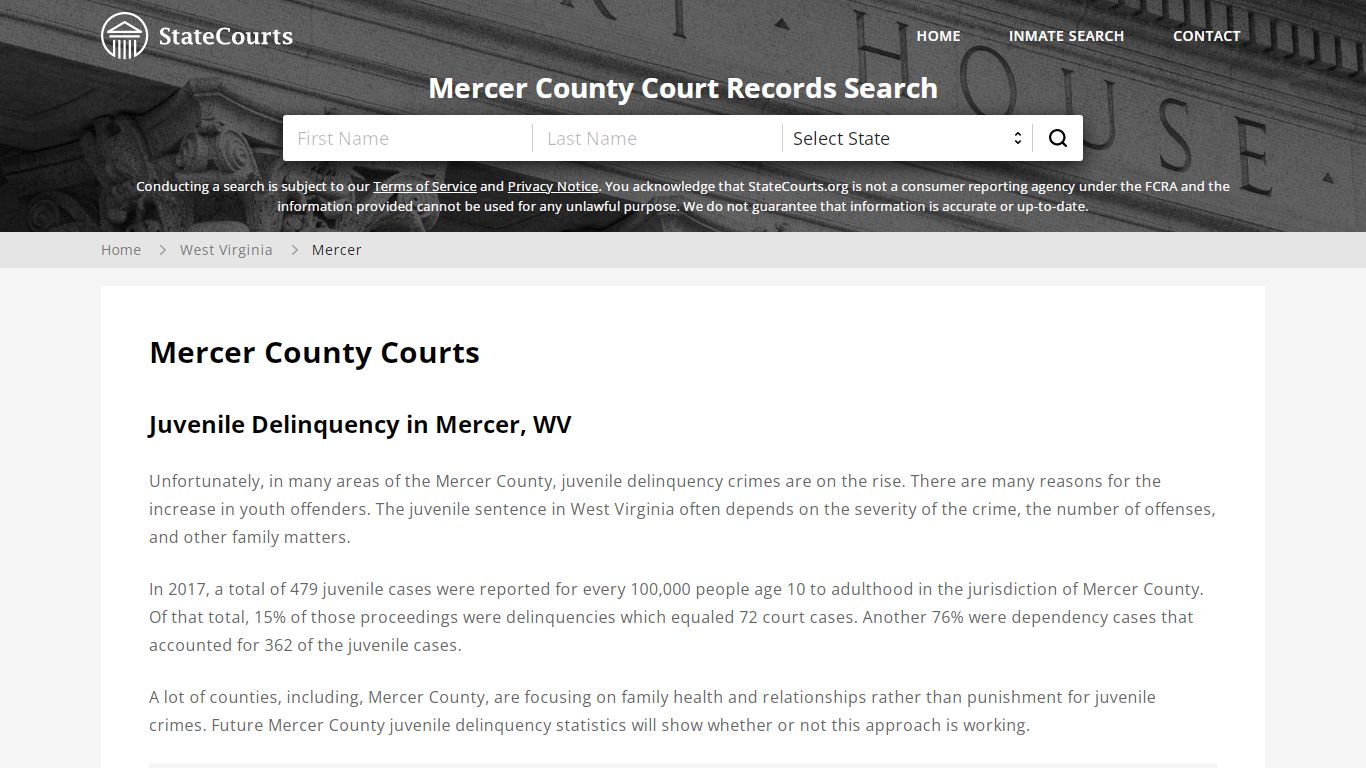 Mercer County, WV Courts - Records & Cases - StateCourts
