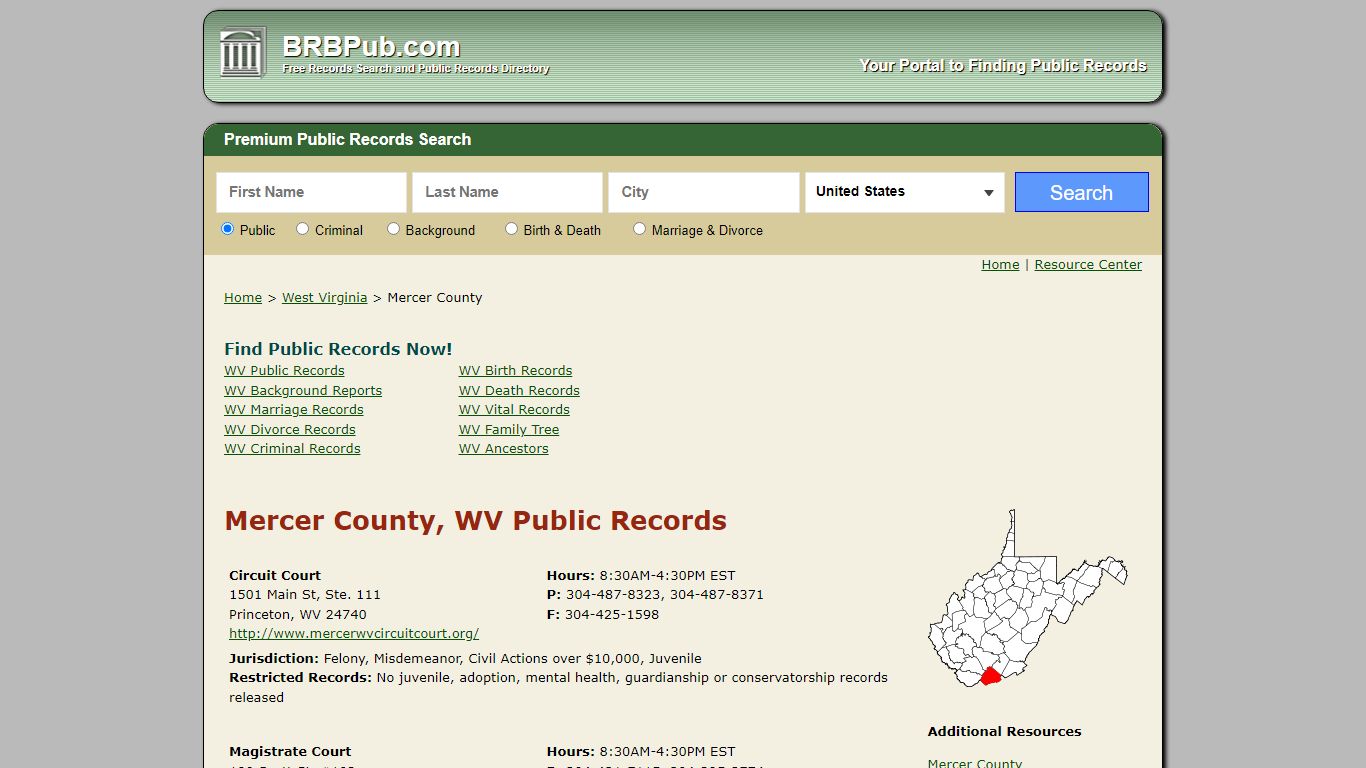 Mercer County Public Records | Search West Virginia ...