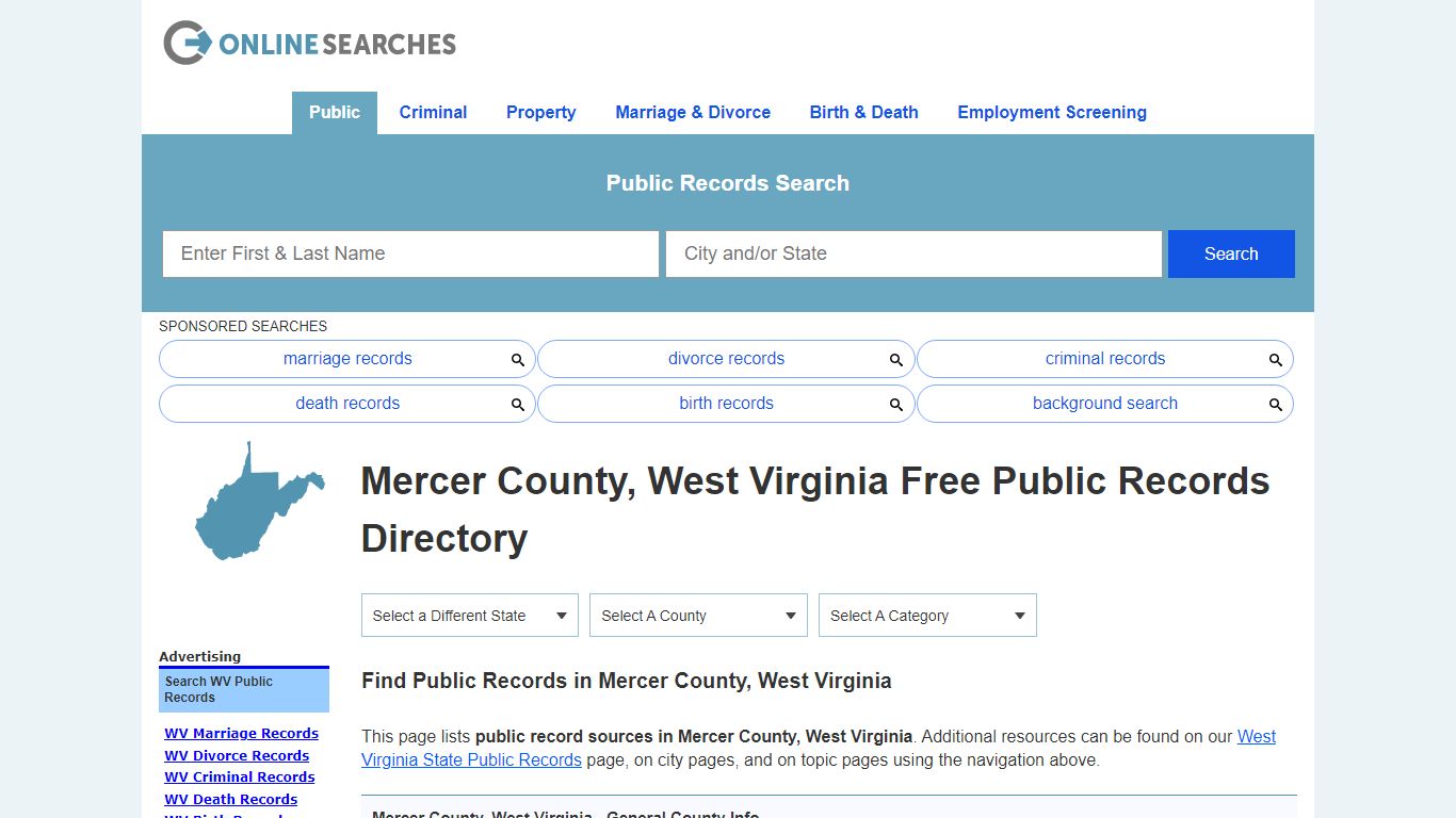 Mercer County, West Virginia Public Records Directory